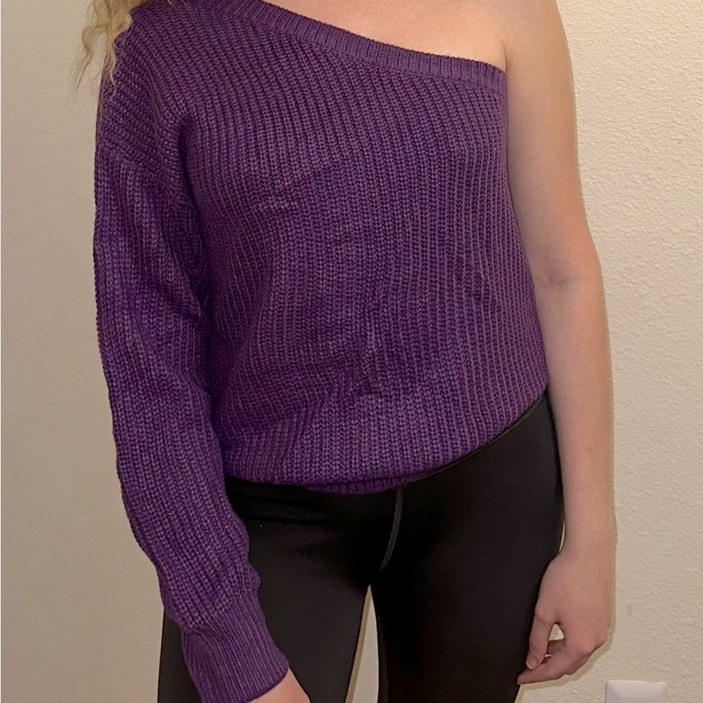 Purple one sleeve sweater